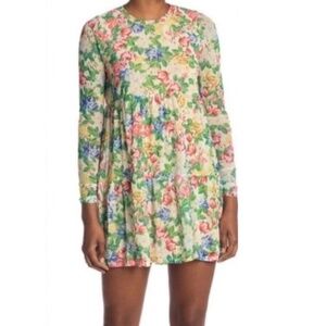 AFRM Floral Long Sleeve Mini Dress | Size XS